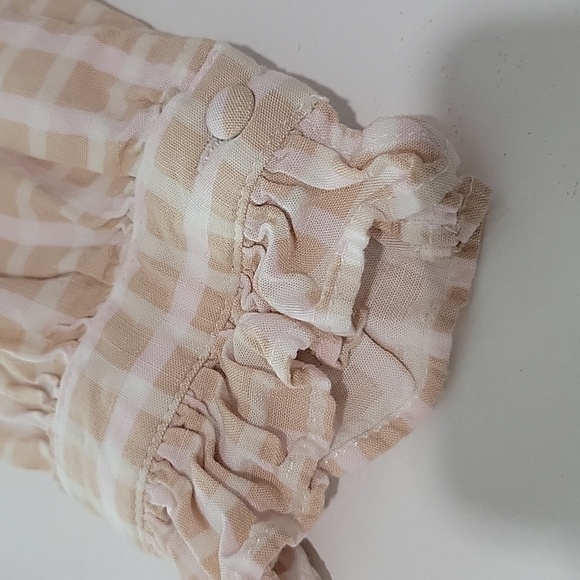 CLEO WOMEN PETER PAN COLLAR GINGHAM PULLOVER LONG SLEEVE BLOUSE - Picture 8 of 11